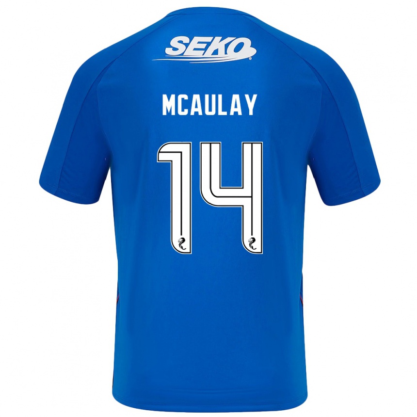 Niño Fútbol Camiseta Mia Mcaulay #14 Azul Oscuro 1ª Equipación 2024/25