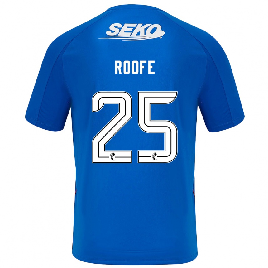 Niño Fútbol Camiseta Kemar Roofe #25 Azul Oscuro 1ª Equipación 2024/25