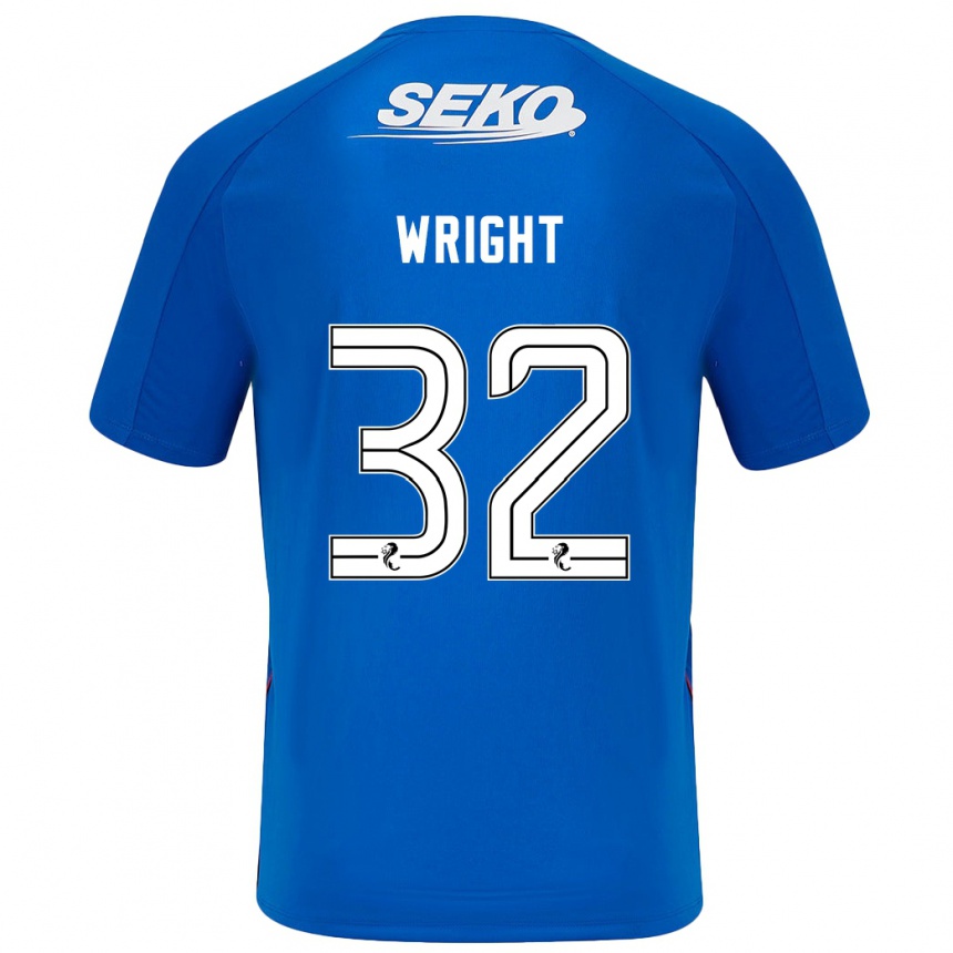 Niño Fútbol Camiseta Kieran Wright #32 Azul Oscuro 1ª Equipación 2024/25