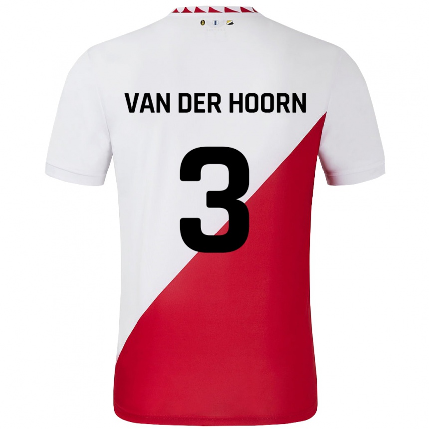 Niño Fútbol Camiseta Mike Van Der Hoorn #3 Blanco Rojo 1ª Equipación 2024/25