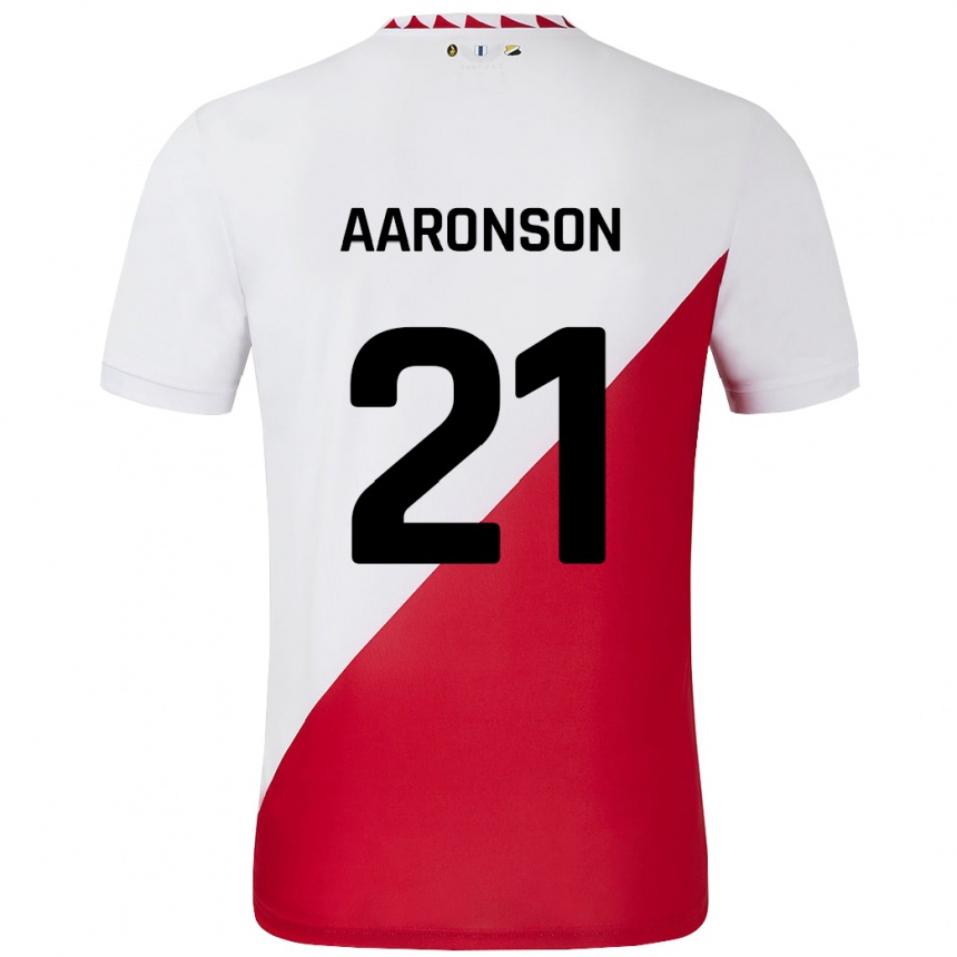 Niño Fútbol Camiseta Paxten Aaronson #21 Blanco Rojo 1ª Equipación 2024/25