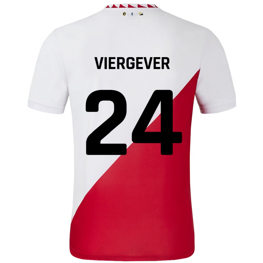 Niño Fútbol Camiseta Nick Viergever #24 Blanco Rojo 1ª Equipación 2024/25