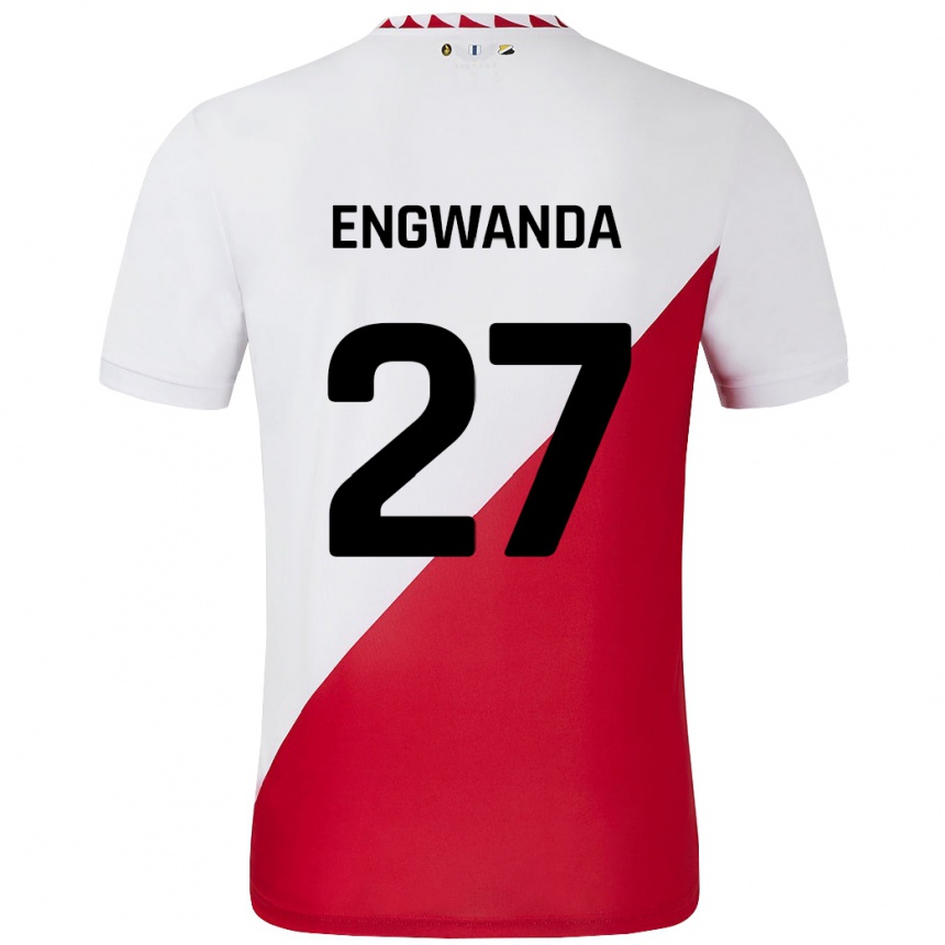 Niño Fútbol Camiseta Alonzo Engwanda #27 Blanco Rojo 1ª Equipación 2024/25