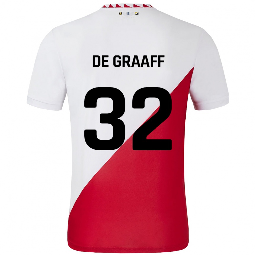 Niño Fútbol Camiseta Tom De Graaff #32 Blanco Rojo 1ª Equipación 2024/25