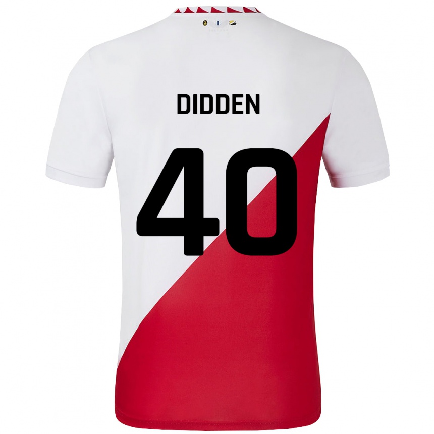 Niño Fútbol Camiseta Matisse Didden #40 Blanco Rojo 1ª Equipación 2024/25