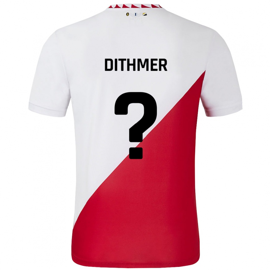 Niño Fútbol Camiseta Andreas Dithmer #0 Blanco Rojo 1ª Equipación 2024/25