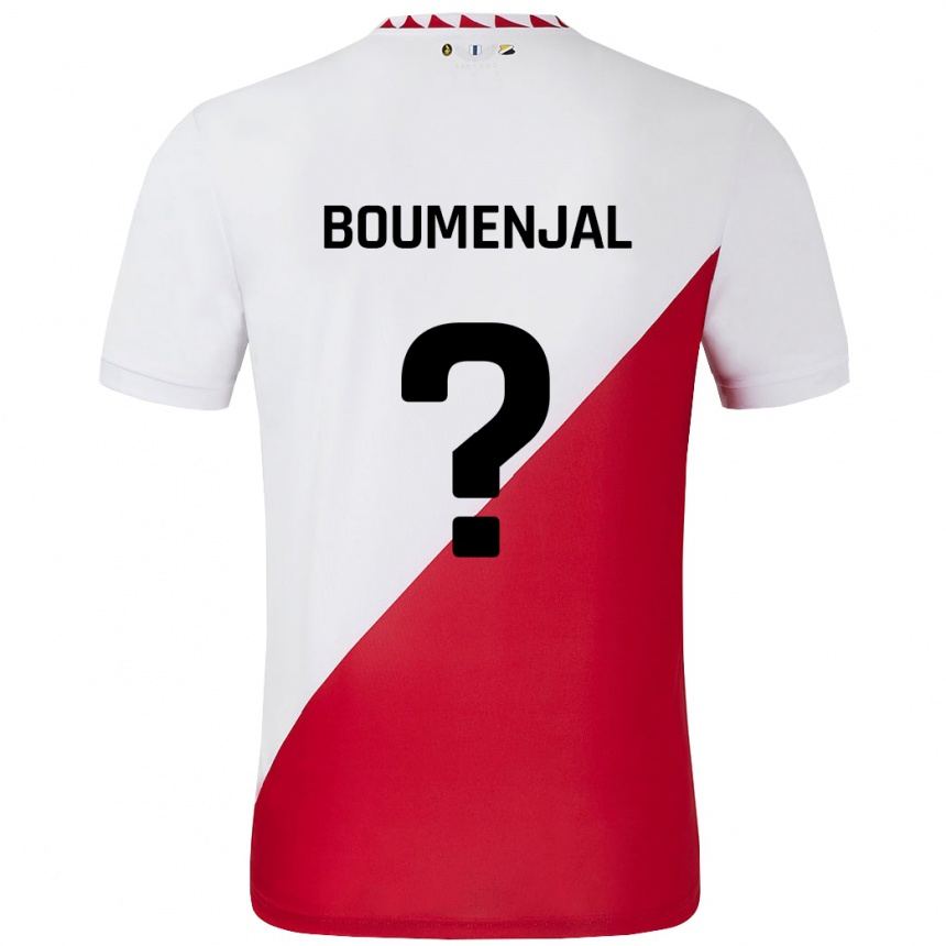 Niño Fútbol Camiseta Achraf Boumenjal #0 Blanco Rojo 1ª Equipación 2024/25