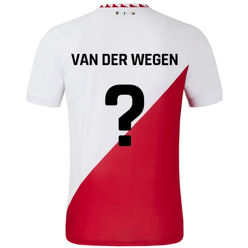 Niño Fútbol Camiseta Sil Van Der Wegen #0 Blanco Rojo 1ª Equipación 2024/25