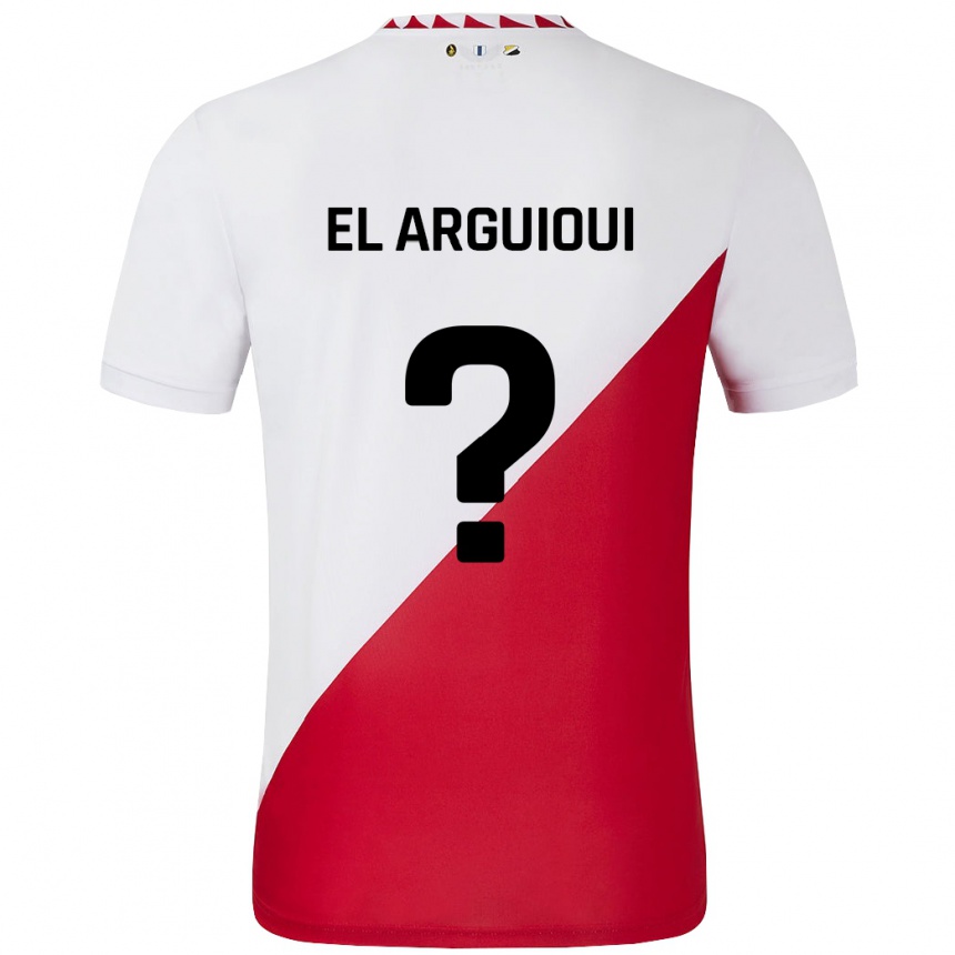 Niño Fútbol Camiseta Rafik El Arguioui #0 Blanco Rojo 1ª Equipación 2024/25