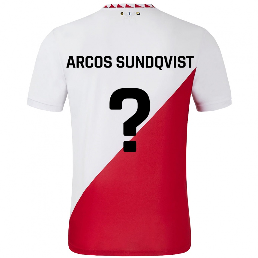 Niño Fútbol Camiseta Gustav Arcos Sundqvist #0 Blanco Rojo 1ª Equipación 2024/25