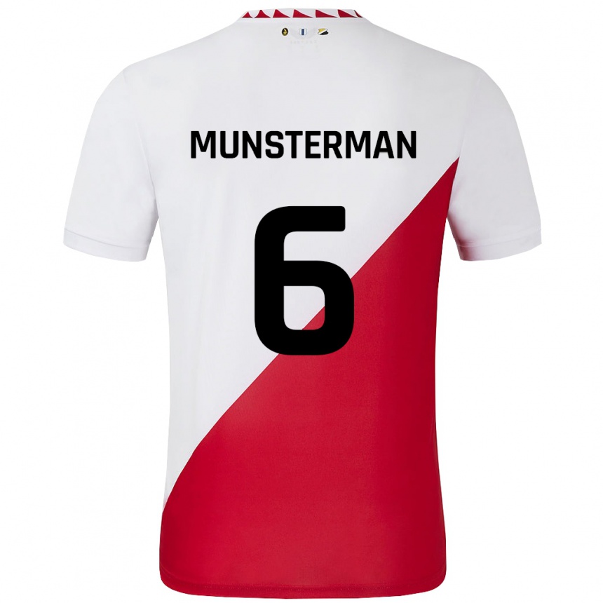 Niño Fútbol Camiseta Marthe Munsterman #6 Blanco Rojo 1ª Equipación 2024/25