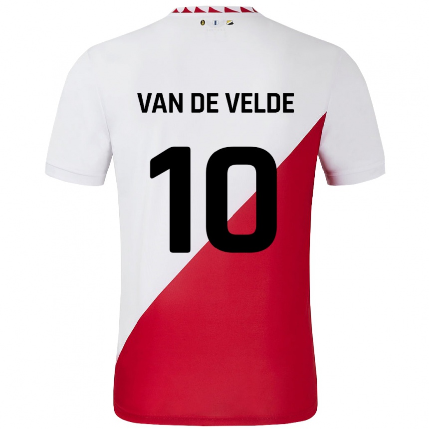 Niño Fútbol Camiseta Senne Van De Velde #10 Blanco Rojo 1ª Equipación 2024/25