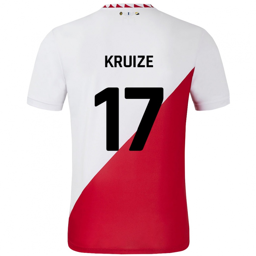 Niño Fútbol Camiseta Elisha Kruize #17 Blanco Rojo 1ª Equipación 2024/25