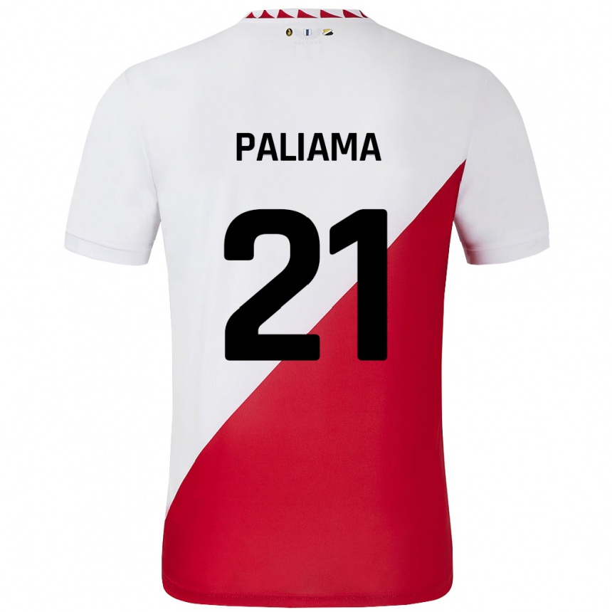 Niño Fútbol Camiseta Joni Paliama #21 Blanco Rojo 1ª Equipación 2024/25