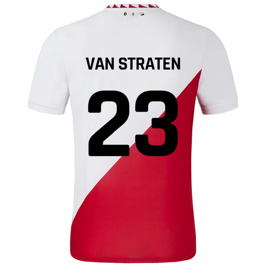 Niño Fútbol Camiseta Dieke Van Straten #23 Blanco Rojo 1ª Equipación 2024/25