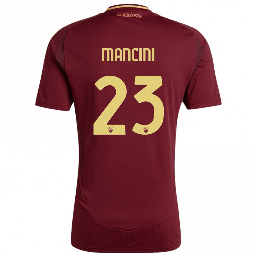 Niño Fútbol Camiseta Gianluca Mancini #23 Rojo Marrón Dorado 1ª Equipación 2024/25