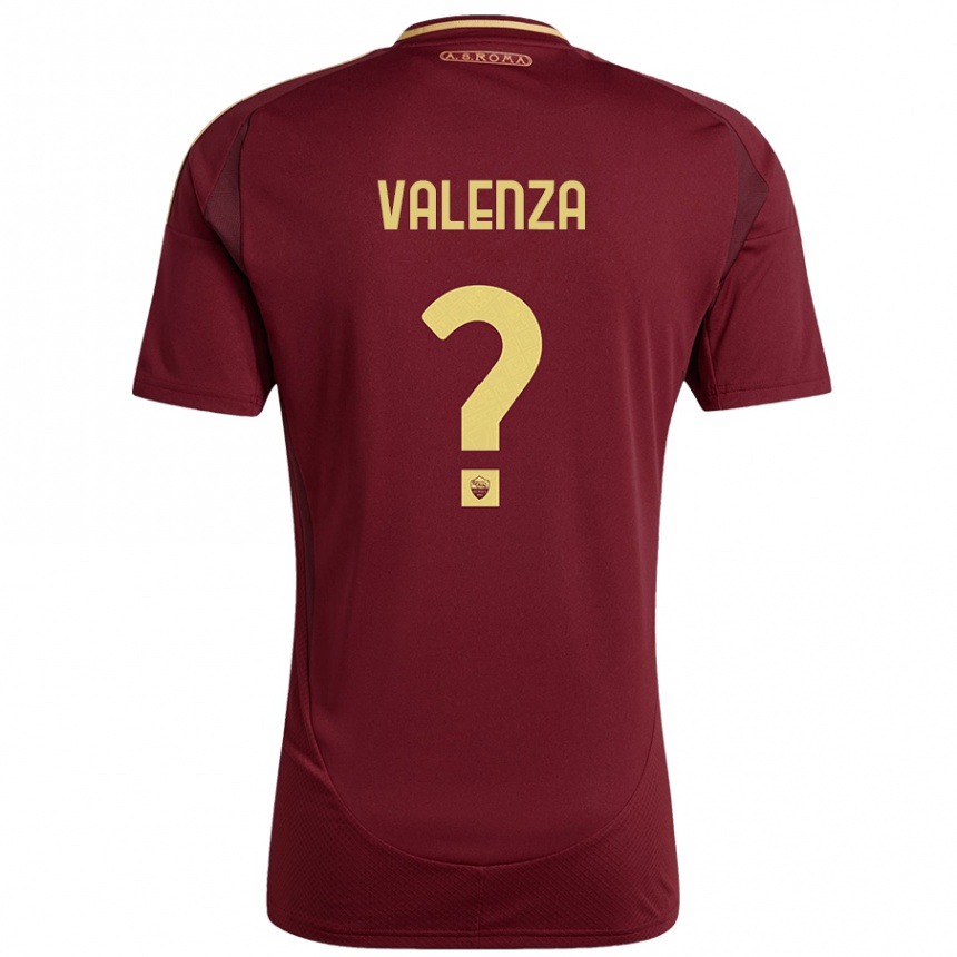 Niño Fútbol Camiseta Salvatore Valenza #0 Rojo Marrón Dorado 1ª Equipación 2024/25