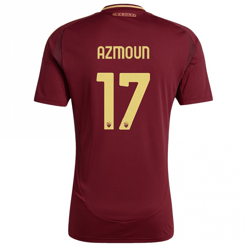 Niño Fútbol Camiseta Sardar Azmoun #17 Rojo Marrón Dorado 1ª Equipación 2024/25