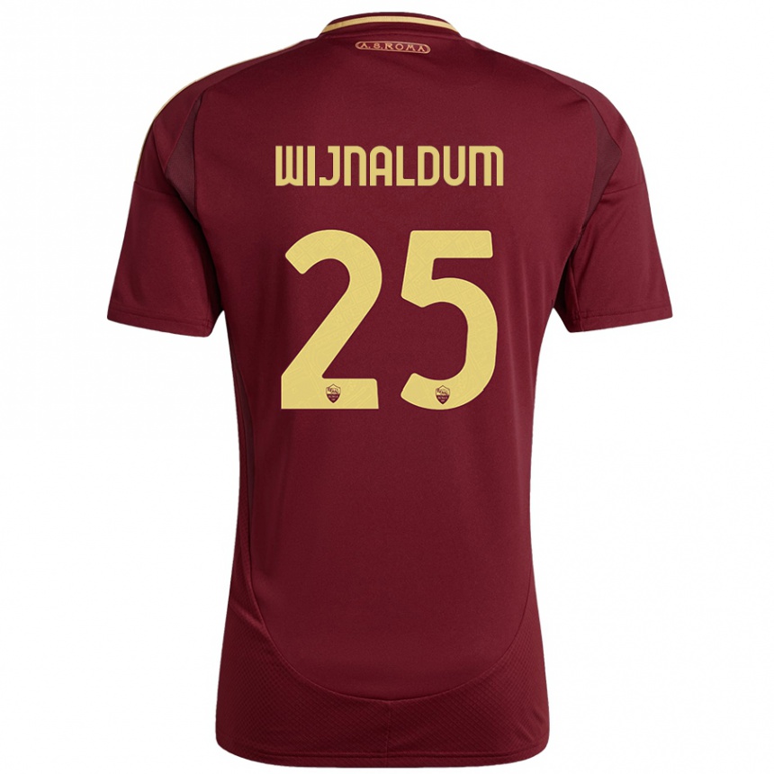 Niño Fútbol Camiseta Georginio Wijnaldum #25 Rojo Marrón Dorado 1ª Equipación 2024/25