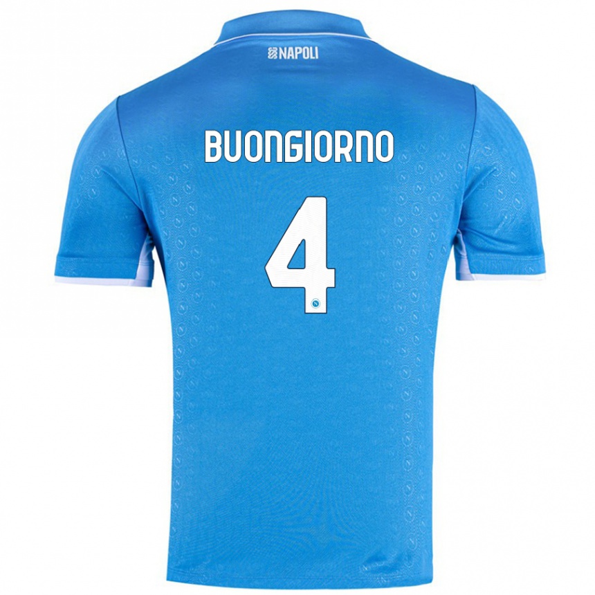 Niño Fútbol Camiseta Alessandro Buongiorno #4 Azul Cielo 1ª Equipación 2024/25