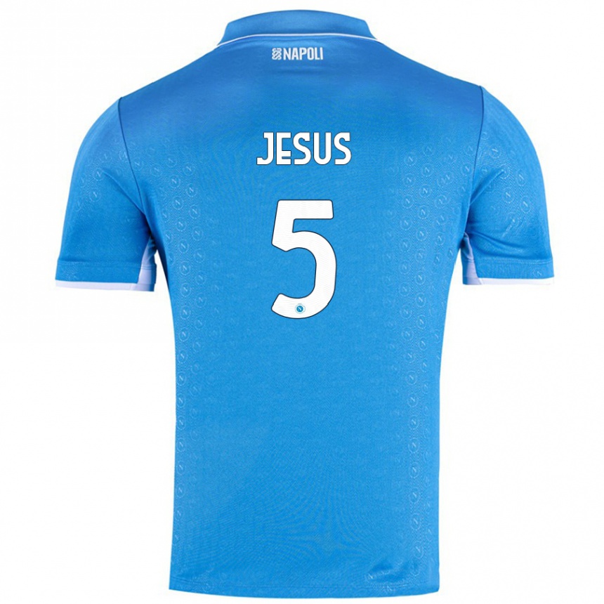 Niño Fútbol Camiseta Juan Jesus #5 Azul Cielo 1ª Equipación 2024/25