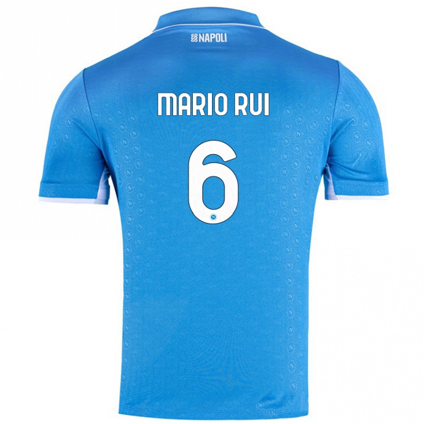 Niño Fútbol Camiseta Mario Rui #6 Azul Cielo 1ª Equipación 2024/25