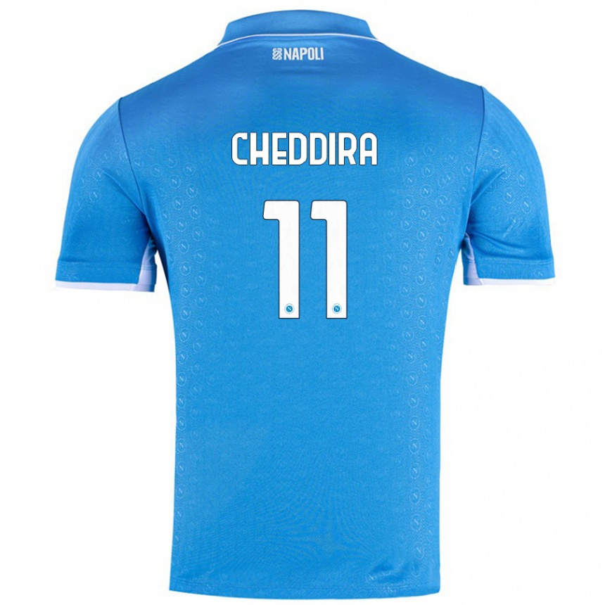 Niño Fútbol Camiseta Walid Cheddira #11 Azul Cielo 1ª Equipación 2024/25