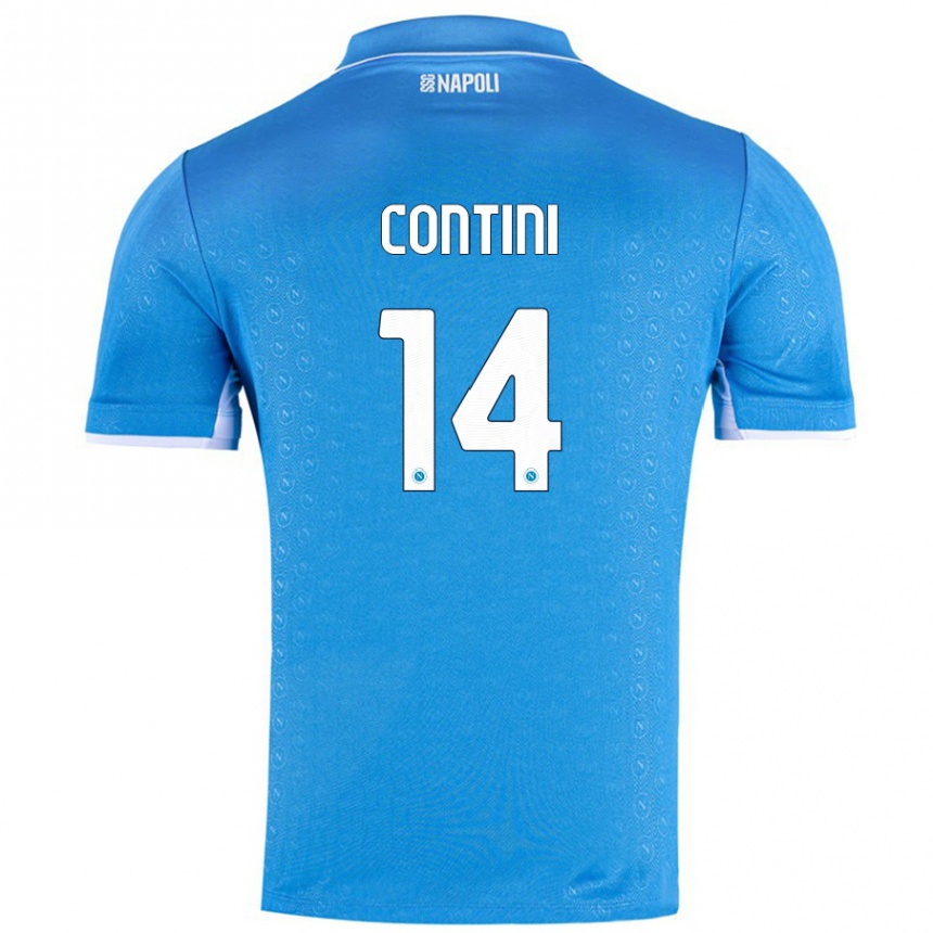 Niño Fútbol Camiseta Nikita Contini #14 Azul Cielo 1ª Equipación 2024/25