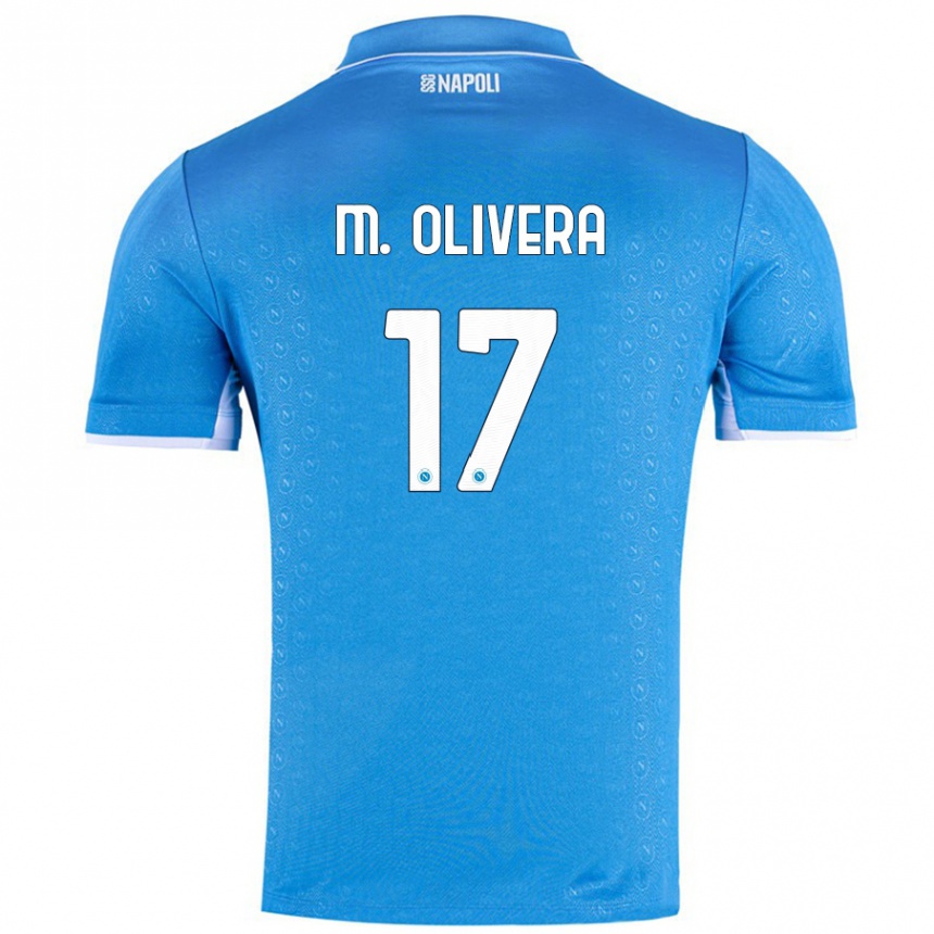 Niño Fútbol Camiseta Mathias Olivera #17 Azul Cielo 1ª Equipación 2024/25