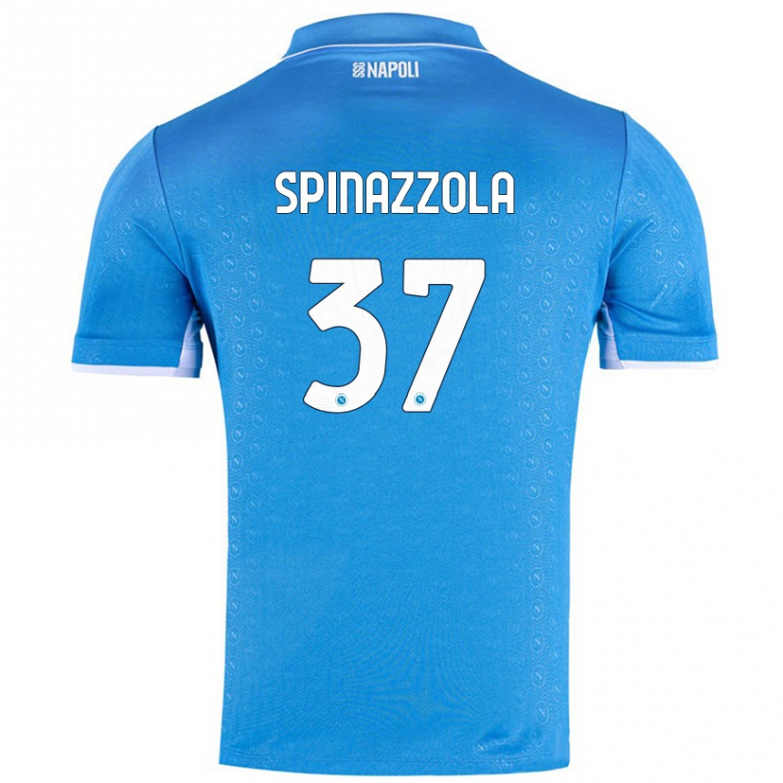 Niño Fútbol Camiseta Leonardo Spinazzola #37 Azul Cielo 1ª Equipación 2024/25