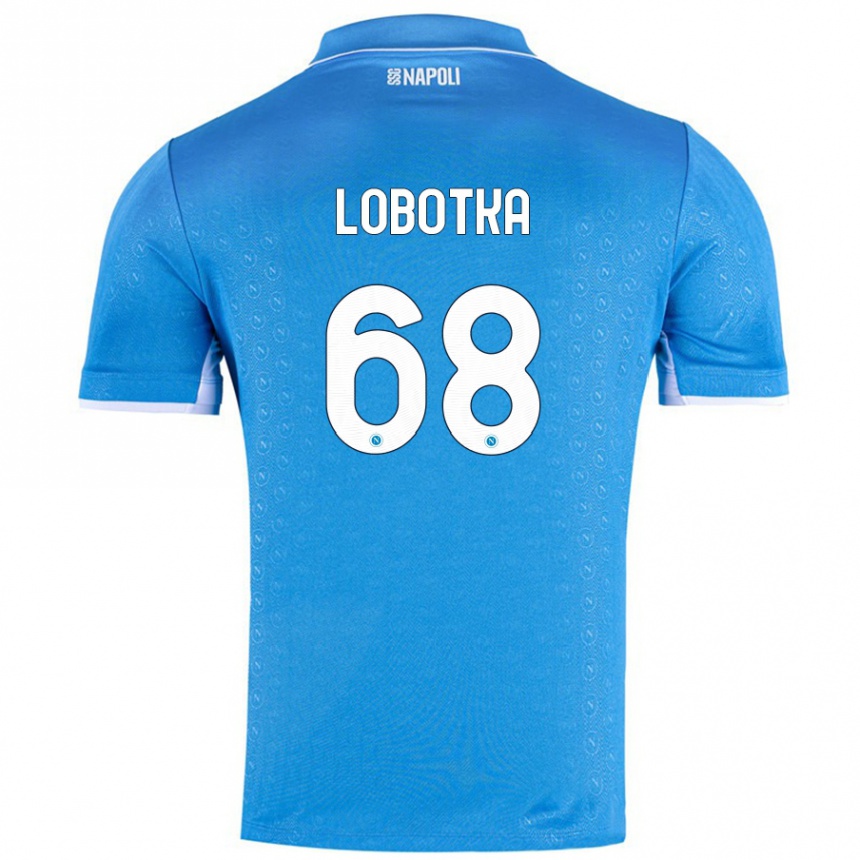 Niño Fútbol Camiseta Stanislav Lobotka #68 Azul Cielo 1ª Equipación 2024/25