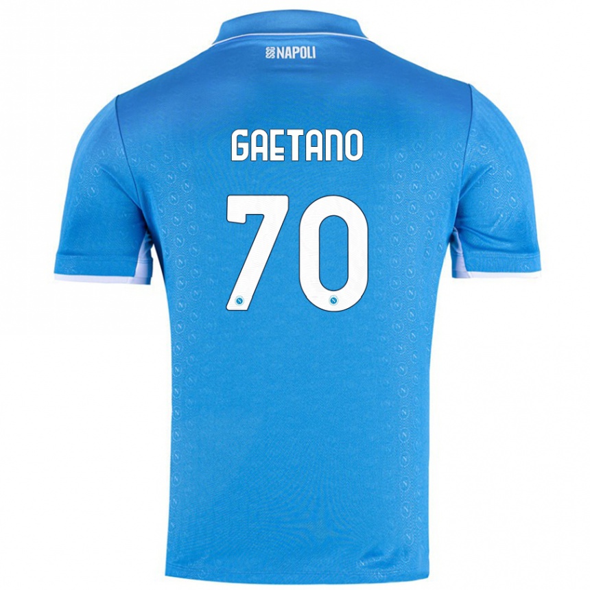 Niño Fútbol Camiseta Gianluca Gaetano #70 Azul Cielo 1ª Equipación 2024/25