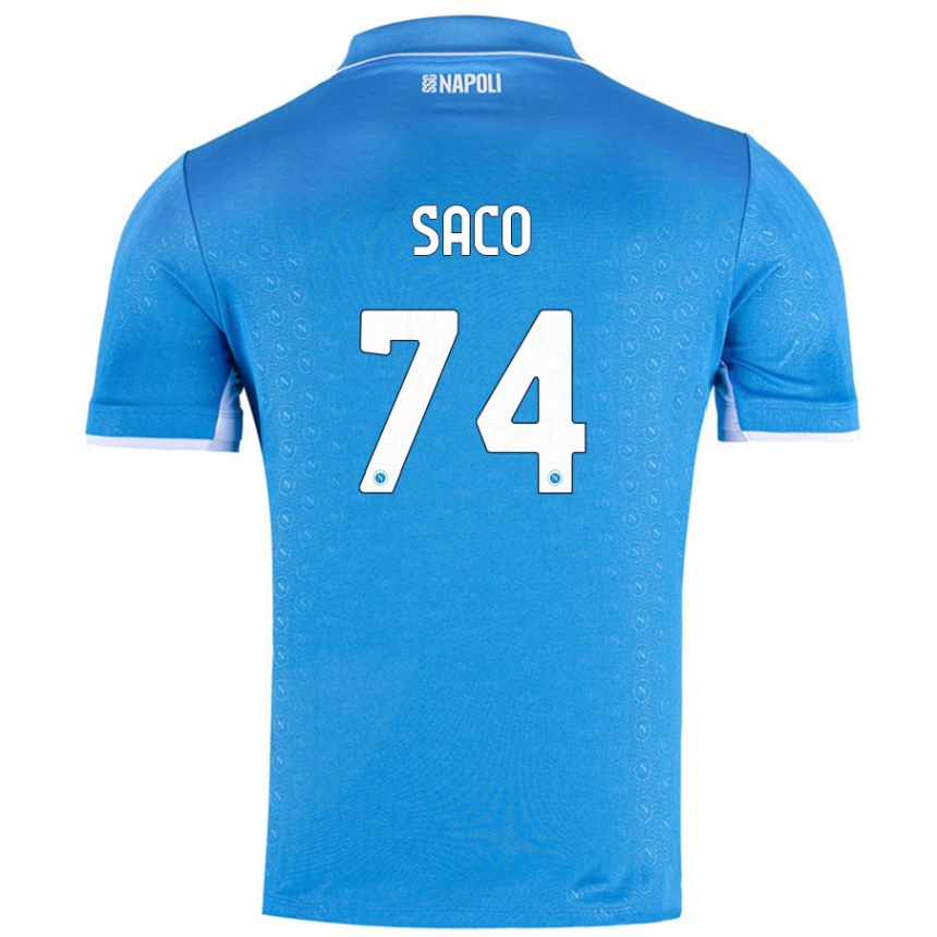 Niño Fútbol Camiseta Coli Saco #74 Azul Cielo 1ª Equipación 2024/25