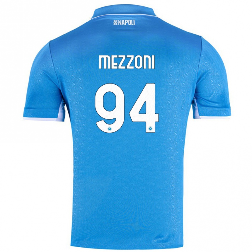 Niño Fútbol Camiseta Francesco Mezzoni #94 Azul Cielo 1ª Equipación 2024/25