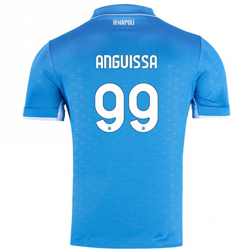 Niño Fútbol Camiseta Andre Zambo Anguissa #99 Azul Cielo 1ª Equipación 2024/25