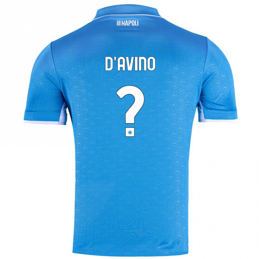 Niño Fútbol Camiseta Luigi D'avino #0 Azul Cielo 1ª Equipación 2024/25