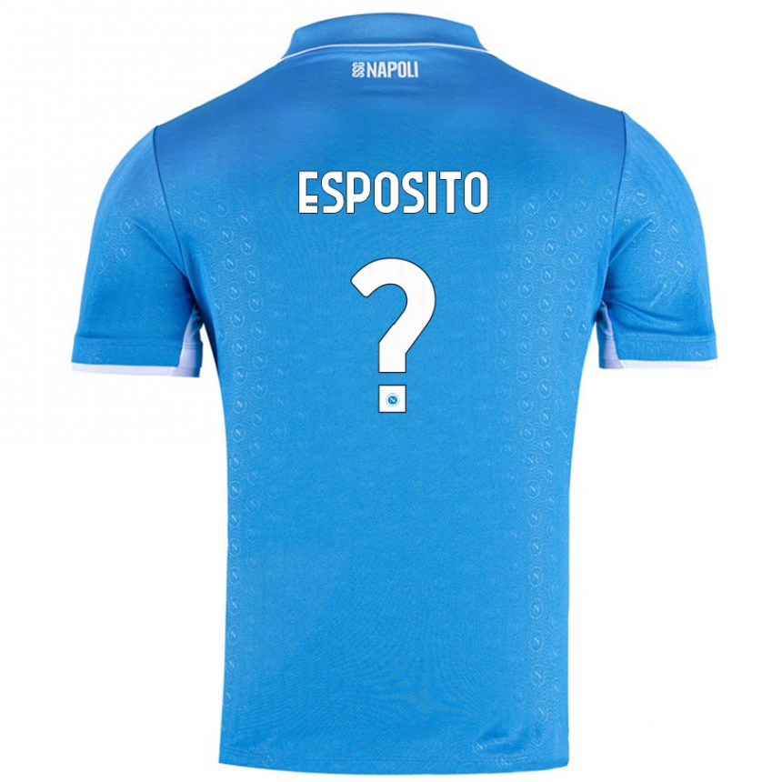 Niño Fútbol Camiseta Mattia Esposito #0 Azul Cielo 1ª Equipación 2024/25