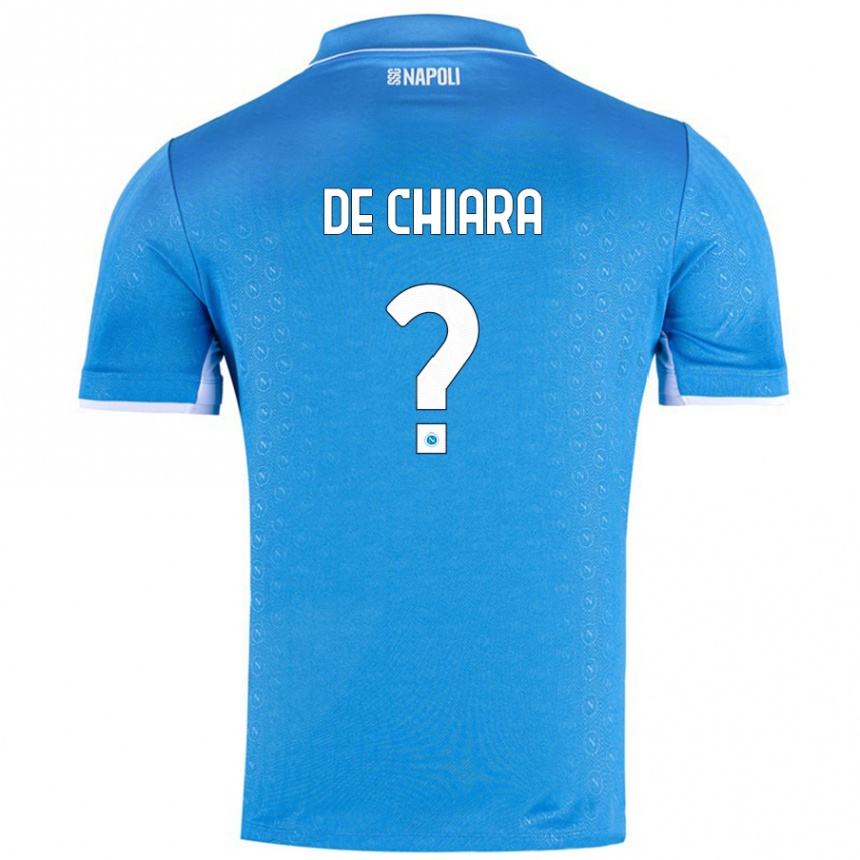 Niño Fútbol Camiseta Emmanuele De Chiara #0 Azul Cielo 1ª Equipación 2024/25