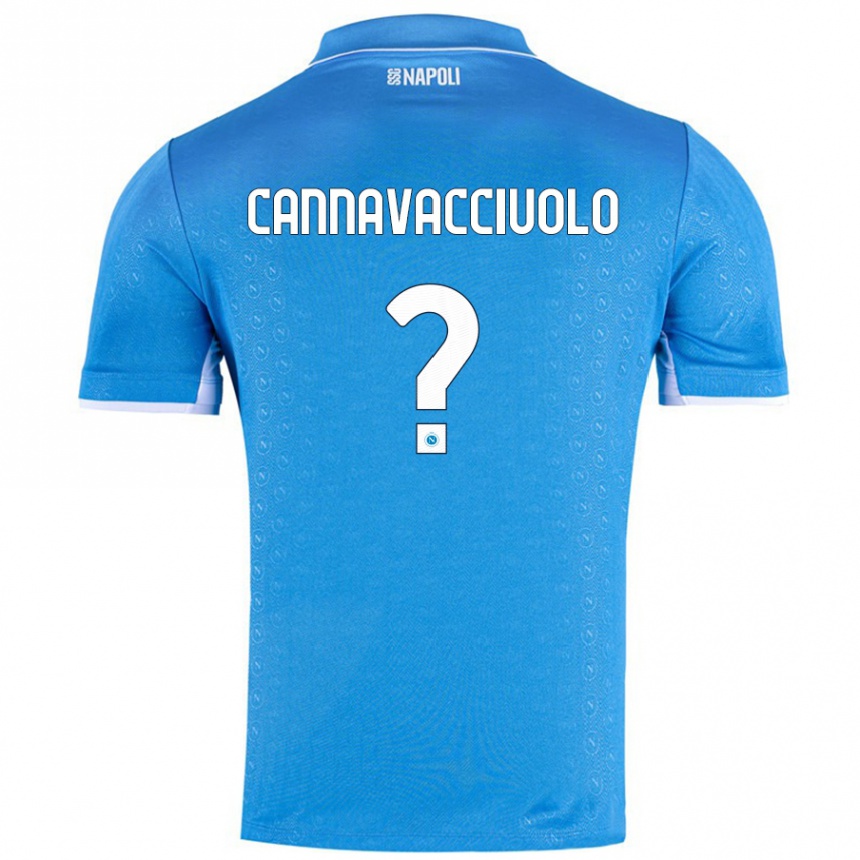 Niño Fútbol Camiseta Luigi Pio Cannavacciuolo #0 Azul Cielo 1ª Equipación 2024/25