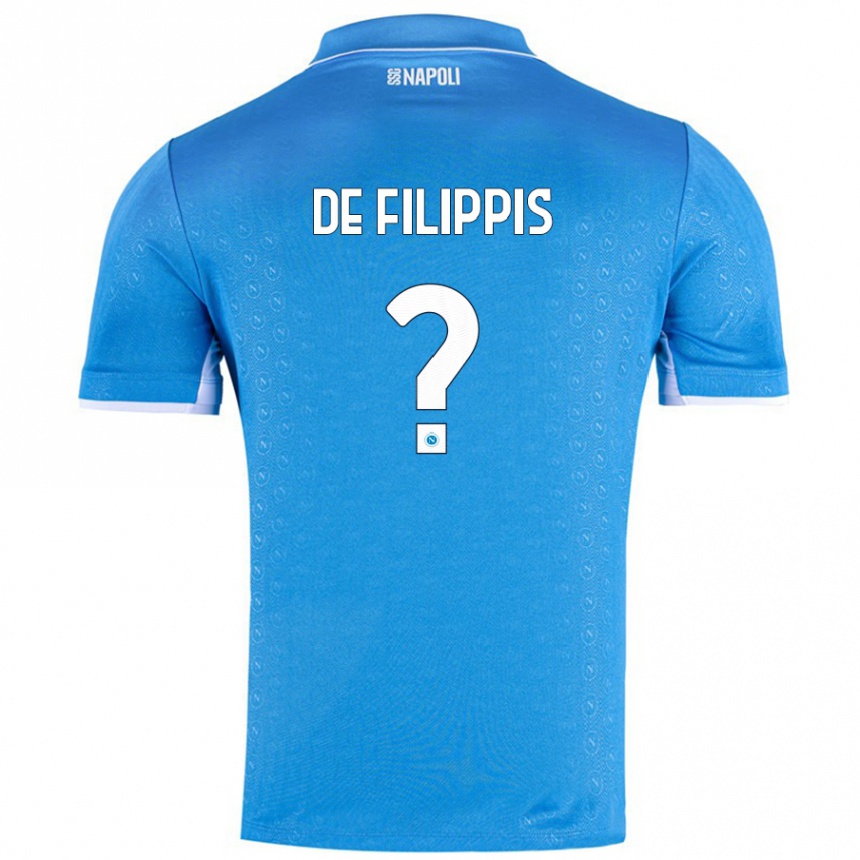 Niño Fútbol Camiseta Antonio De Filippis #0 Azul Cielo 1ª Equipación 2024/25