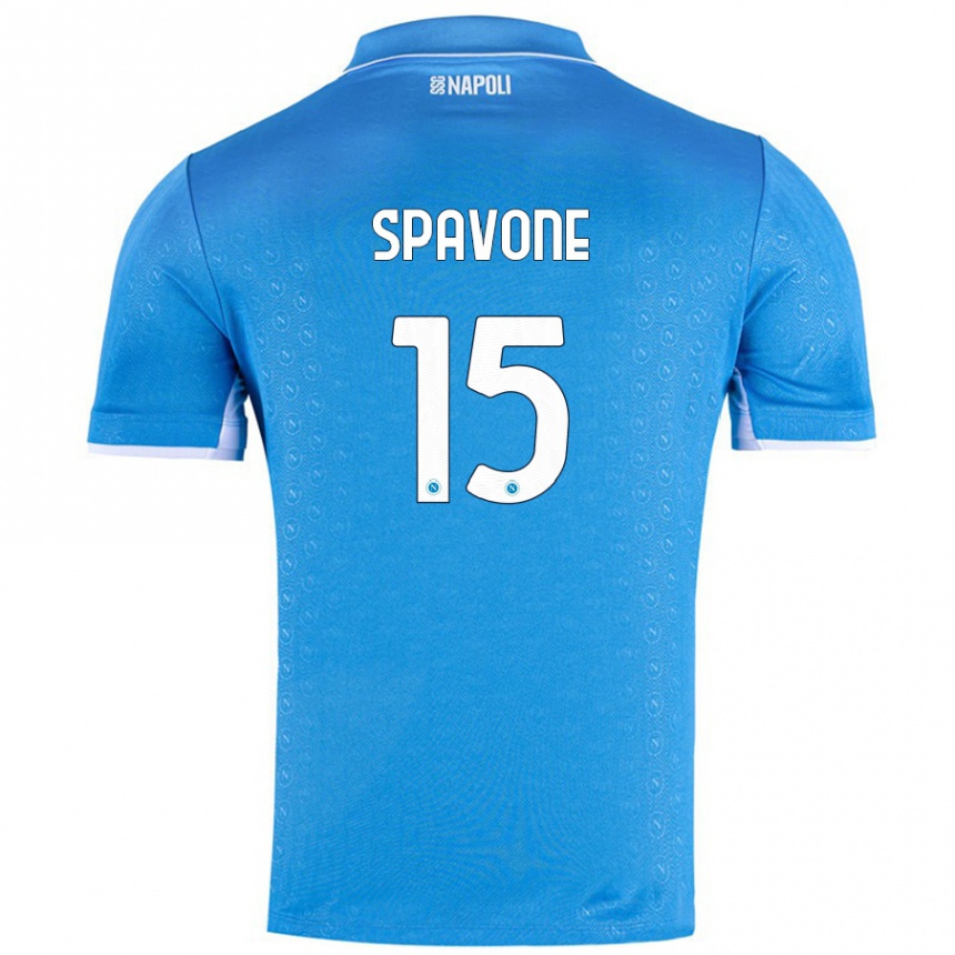 Niño Fútbol Camiseta Alessandro Spavone #15 Azul Cielo 1ª Equipación 2024/25