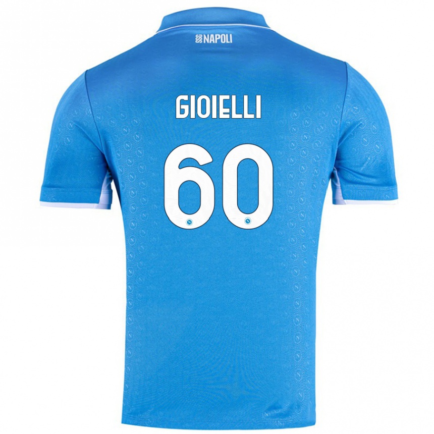 Niño Fútbol Camiseta Francesco Gioielli #60 Azul Cielo 1ª Equipación 2024/25