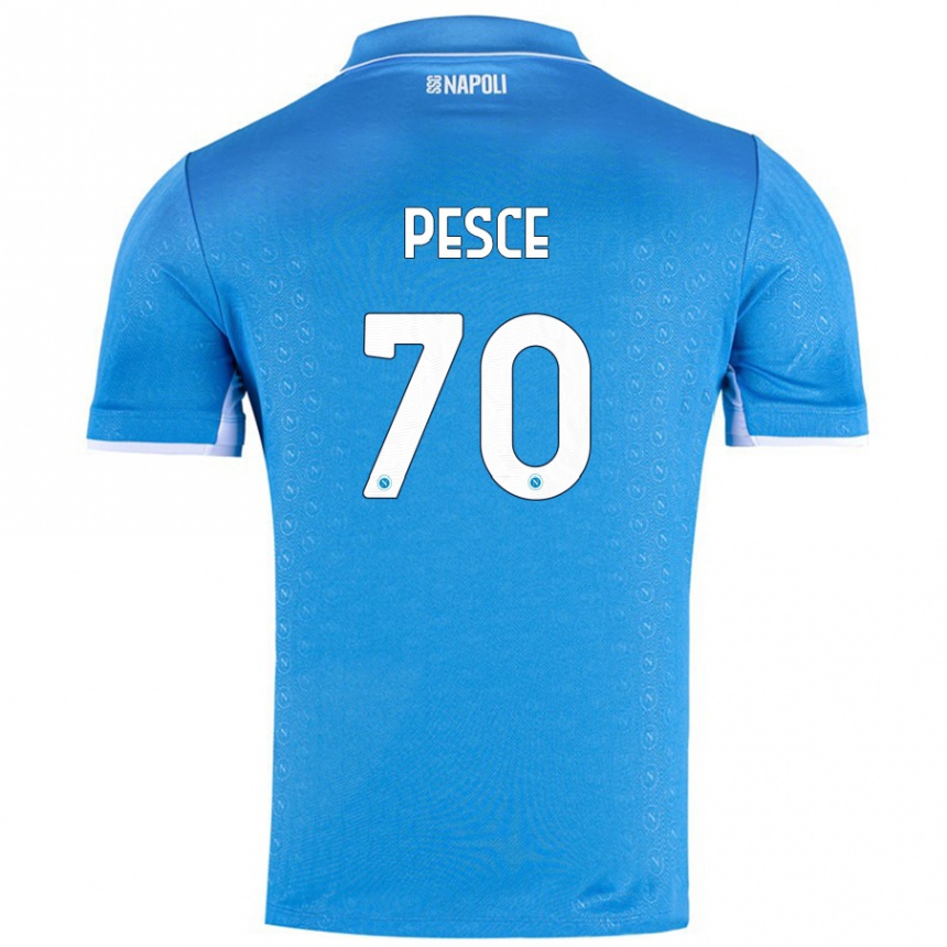 Niño Fútbol Camiseta Antonio Pesce #70 Azul Cielo 1ª Equipación 2024/25