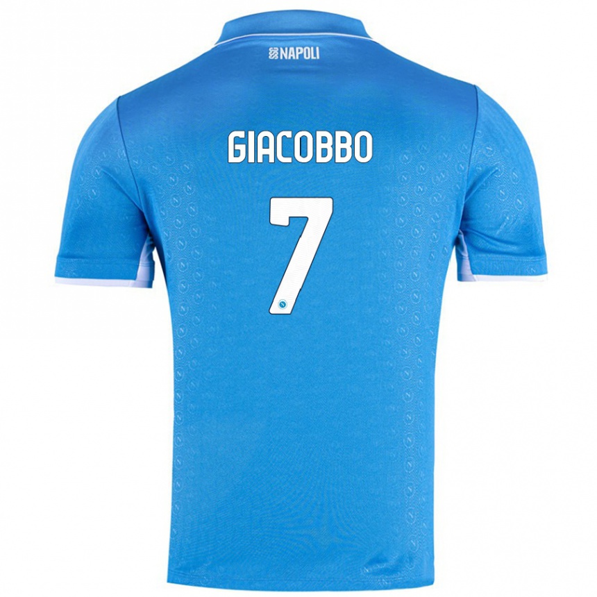 Niño Fútbol Camiseta Giulia Giacobbo #7 Azul Cielo 1ª Equipación 2024/25