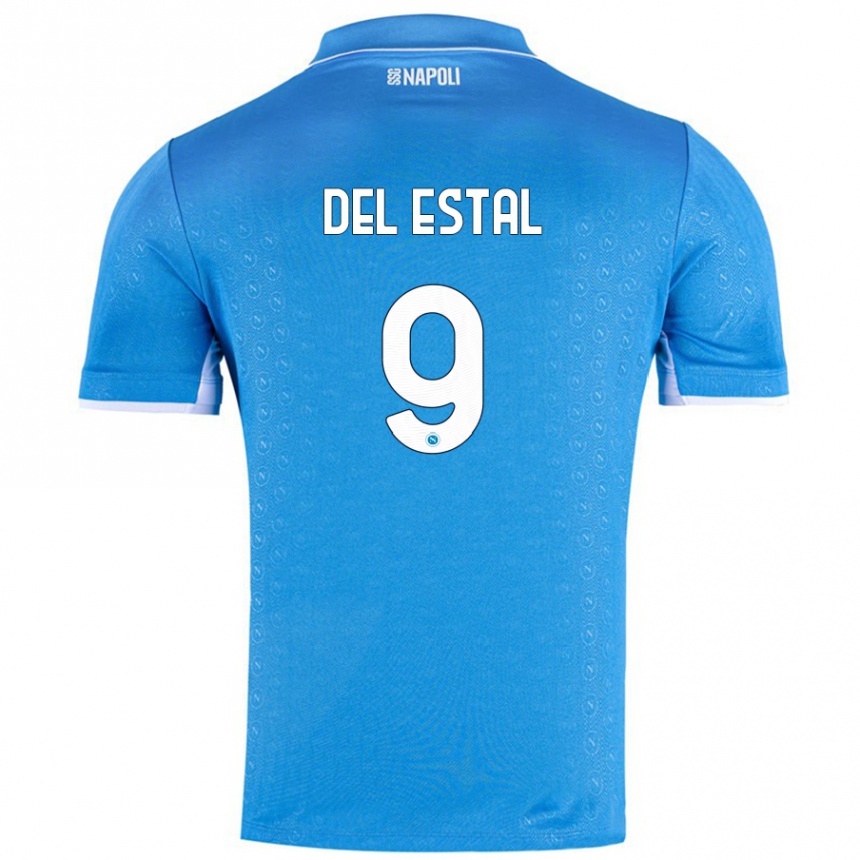 Niño Fútbol Camiseta Eli Del Estal #9 Azul Cielo 1ª Equipación 2024/25