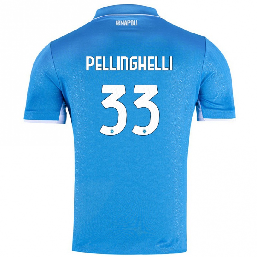 Niño Fútbol Camiseta Alice Pellinghelli #33 Azul Cielo 1ª Equipación 2024/25