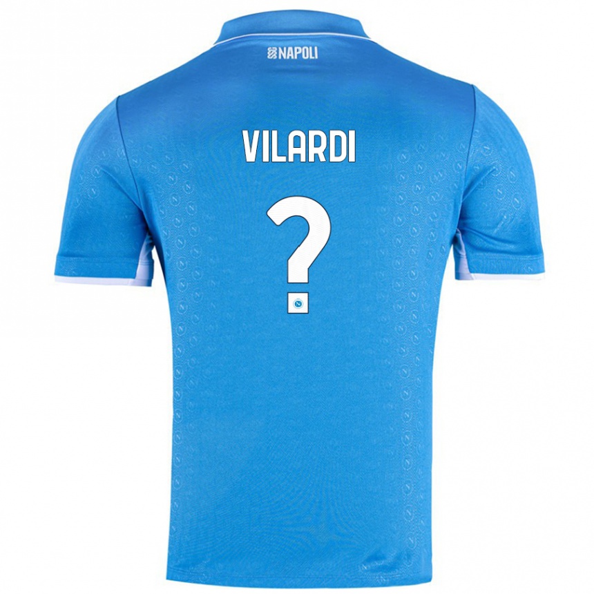 Niño Fútbol Camiseta Mario Vilardi #0 Azul Cielo 1ª Equipación 2024/25