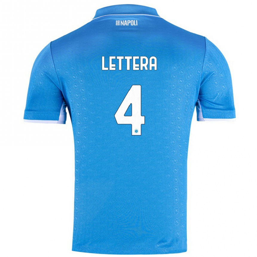 Niño Fútbol Camiseta Alessio Lettera #4 Azul Cielo 1ª Equipación 2024/25