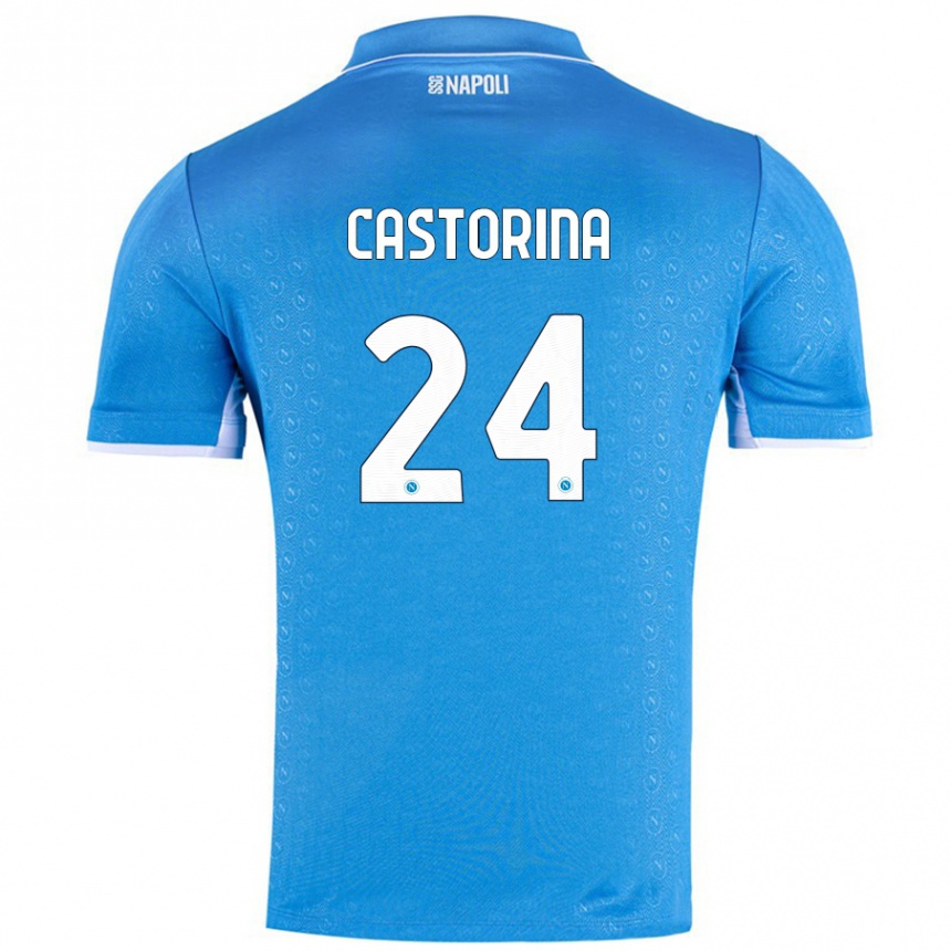 Niño Fútbol Camiseta Alessandro Castorina #24 Azul Cielo 1ª Equipación 2024/25