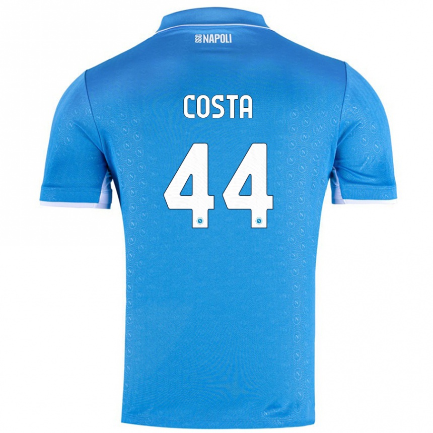 Niño Fútbol Camiseta Filippo Costa #44 Azul Cielo 1ª Equipación 2024/25